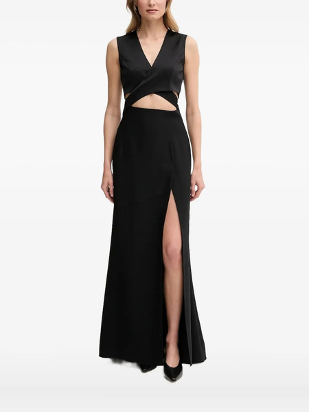  Sandro Ferrone Cut-out V-neck Maxi Dress - Black 