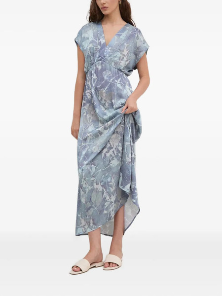  Sandro Ferrone Floral-print Midi Dress - Blue 