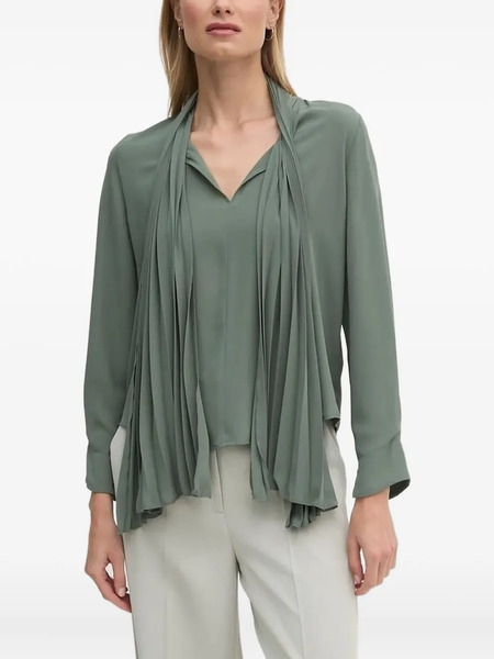  Sandro Ferrone Pleated Neck Blouse - Green 
