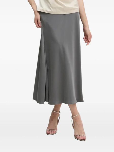  Sandro Ferrone Satin Midi A-line Skirt - Grey 