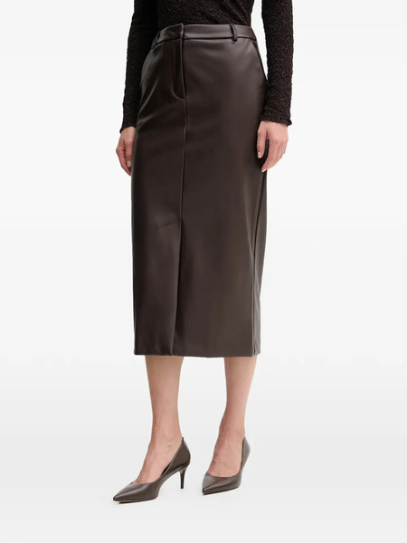  Sandro Ferrone Slit Midi Pencil Skirt - Brown 