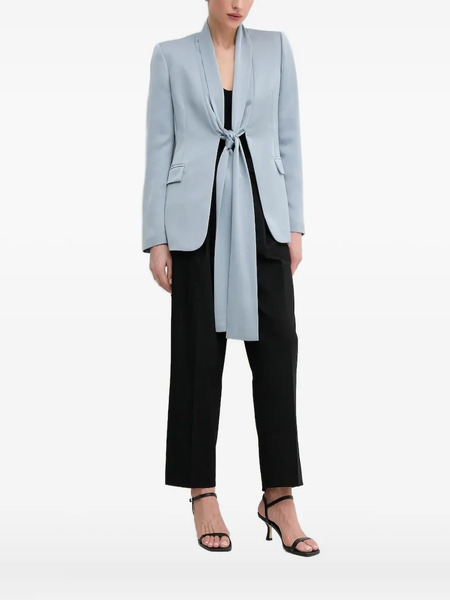  Sandro Ferrone Tie-front Flap-pocket Blazer - Grey 