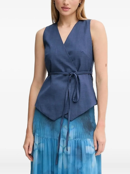  Sandro Ferrone Wrap-effect Sleeveless Top - Blue 