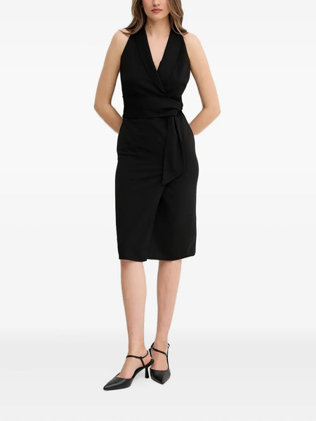  Sandro Ferrone Wrap-neck Sleeveless Midi Dress - Black 