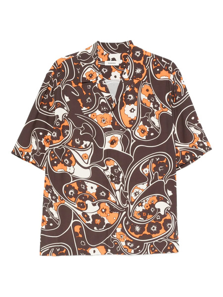  Sandro Floral-pattern Short-sleeve Shirt - Brown 