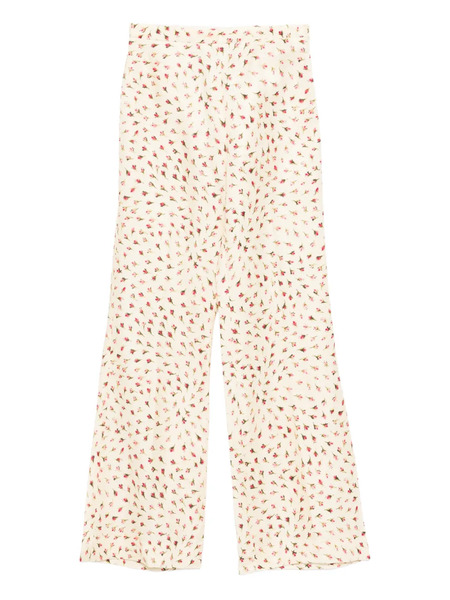  Sandro Floral-print Palazzo Pants - Neutrals 