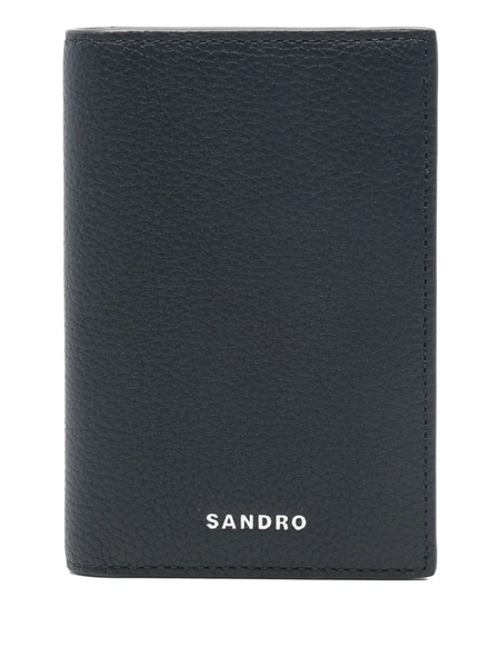  Sandro Grained Leather Folding Card Holder - Blue 