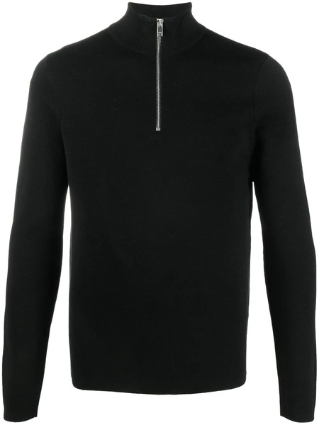  Sandro Half-zip Wool Sweater - Black 