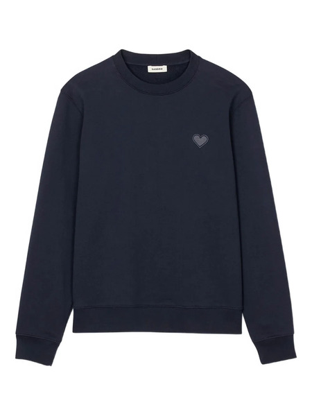  Sandro Heart-patch Sweatshirt - Blue 