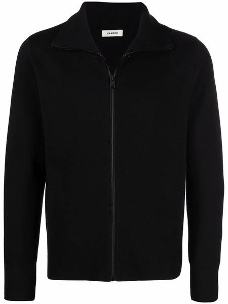  Sandro High-neck Zip-up Cardigan - Black 