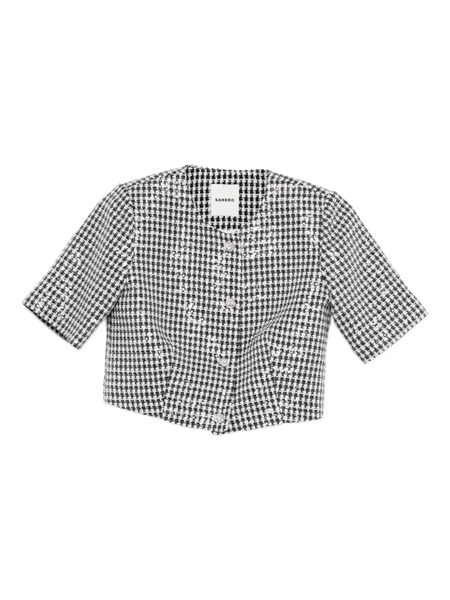  Sandro Houndstooth-pattern Jacket - Black 