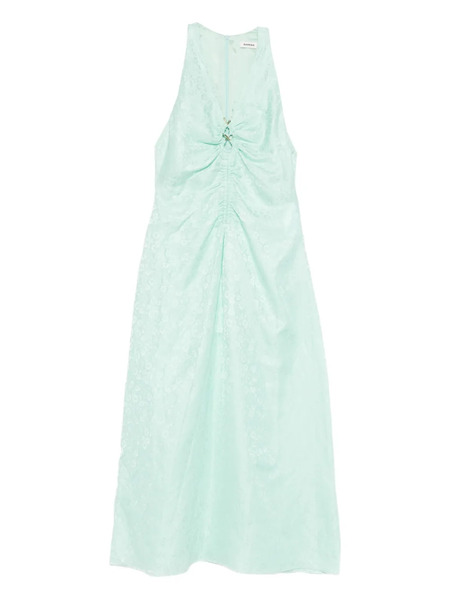  Sandro Jacquard Floral Dress - Green 