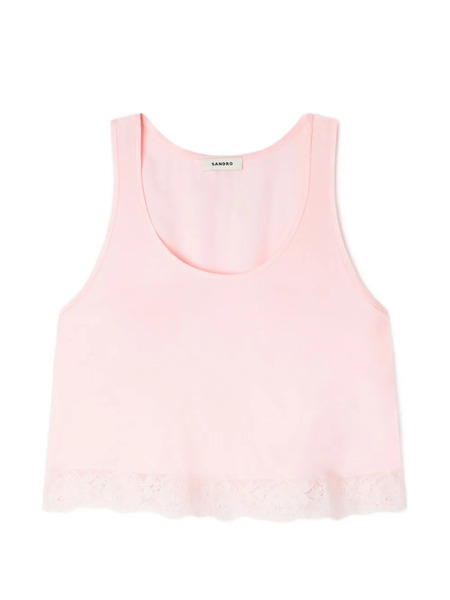  Sandro Lace-band Tank Top - Pink 