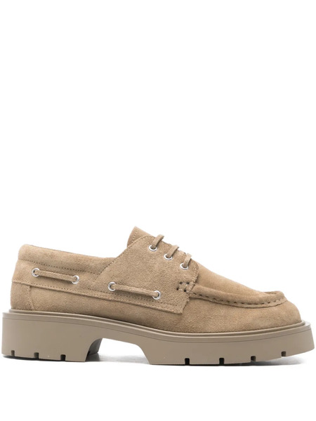  Sandro Lace-up Leather Boat Shoes - Neutrals 