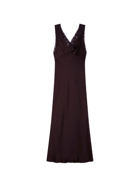  Sandro Lace V-neck Maxi Dress - Brown 