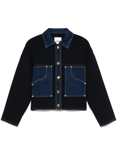  Sandro Layered Denim Cardigan - Blue 