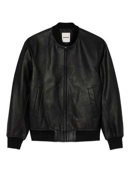 Sandro Leather Jacket - Black 