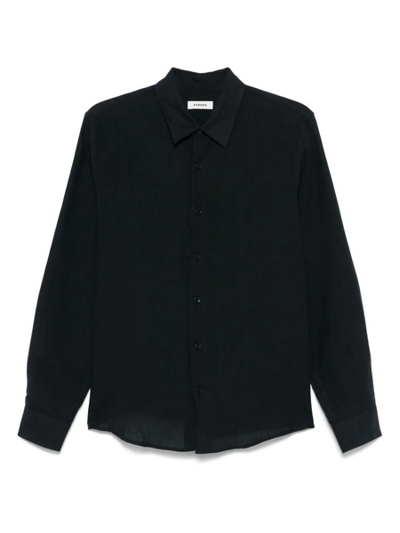  Sandro Linen-blend Shirt - Blue 