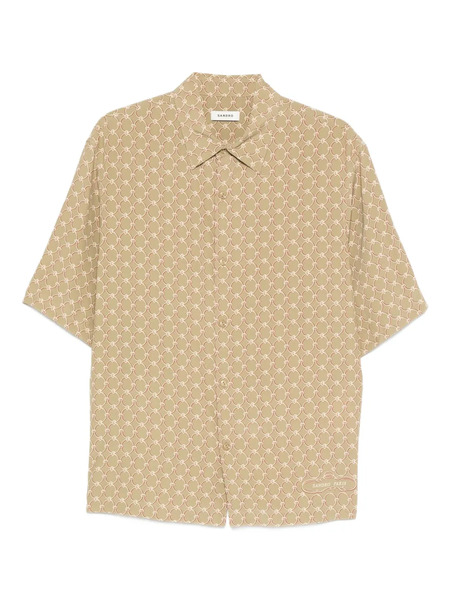  Sandro Link Print Loose-fit Shirt - Neutrals 