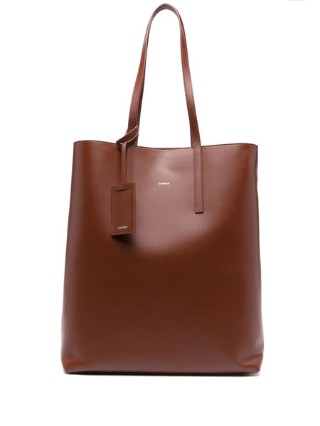  Sandro Logo-detail Leather Tote Bag - Brown 