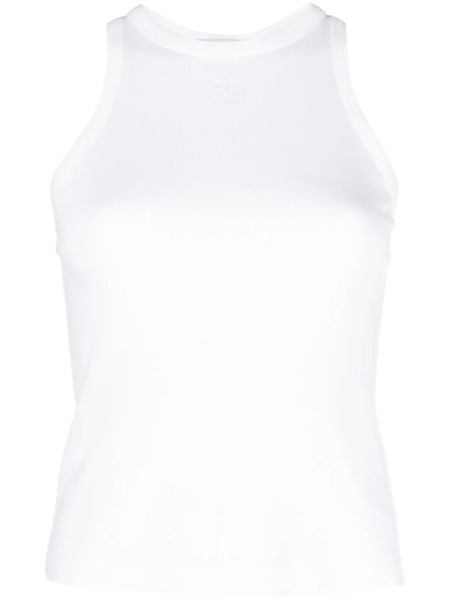  Sandro Logo-embroidered Ribbed Tank Top - White 