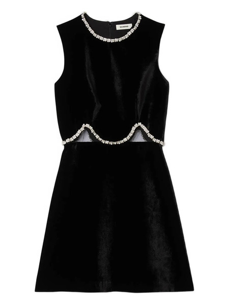  Sandro Maryline Embellished Cut-out Mini Dress - Black 
