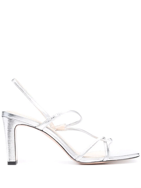  Sandro 80mm Strappy Leather Sandals - Silver 