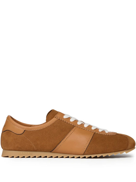  Sandro Panelled Lace-up Sneakers - Brown 