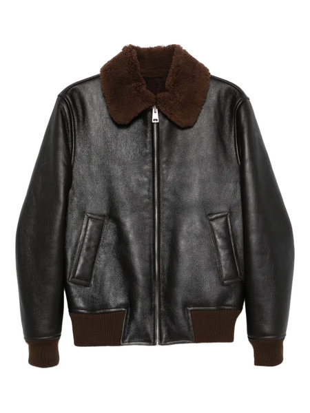  Sandro Reversed Leather Jacket - Brown 