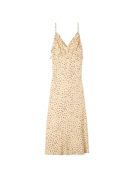  Sandro Ruffled-detail Floral-print Maxi Dress - Neutrals 