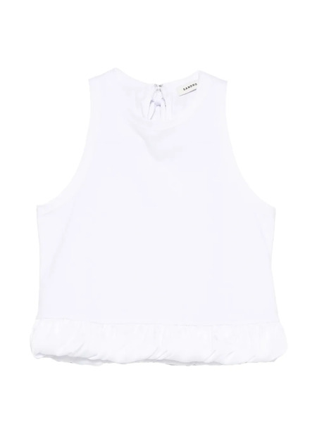  Sandro Ruffled Tank Top - White 