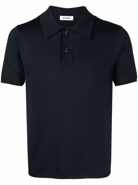  Sandro Short-sleeve Pointed-collar Polo Shirt - Blue 