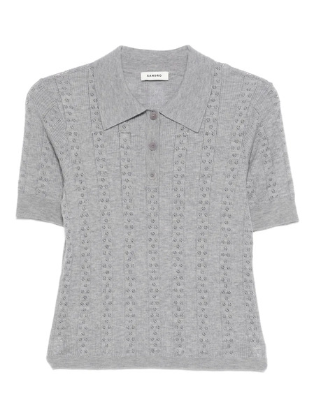  Sandro Short-sleeves Polo Top - Grey 