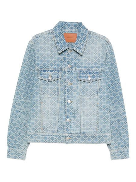  Sandro Square-pattern Denim Jacket - Blue 