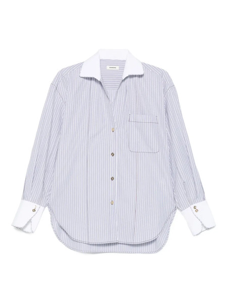  Sandro Striped Contrast-collar Shirt - Neutrals 