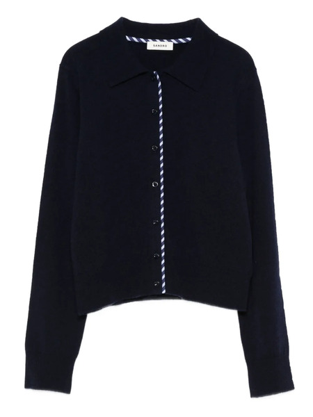  Sandro Striped-detail Cardigan - Blue 