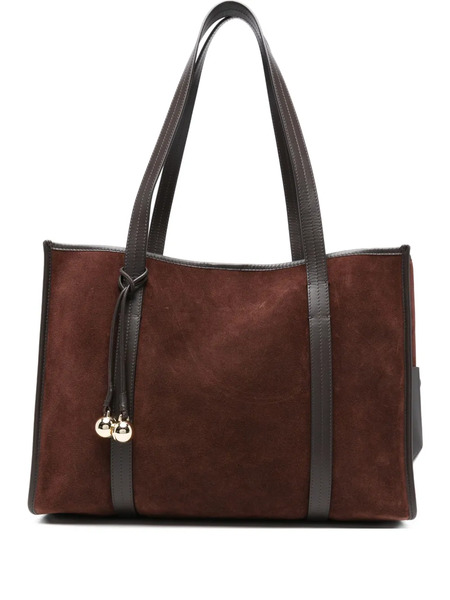  Sandro Suede Leather-trimmed Tote Bag - Brown 