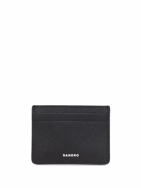  Sandro Textured Logo-embossed Cardholder - Black 
