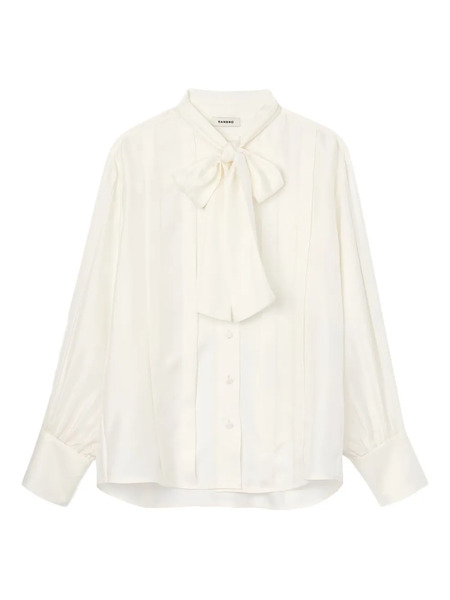  Sandro Tie-detail Silk Shirt - White 