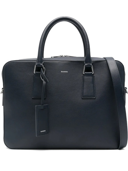  Sandro Top-handle Leather Laptop Bag - Blue 