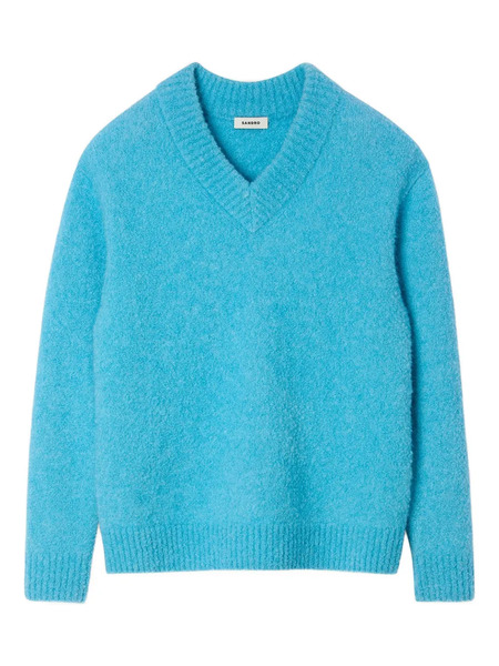  Sandro V-neck Long-sleeve Sweater - Blue 