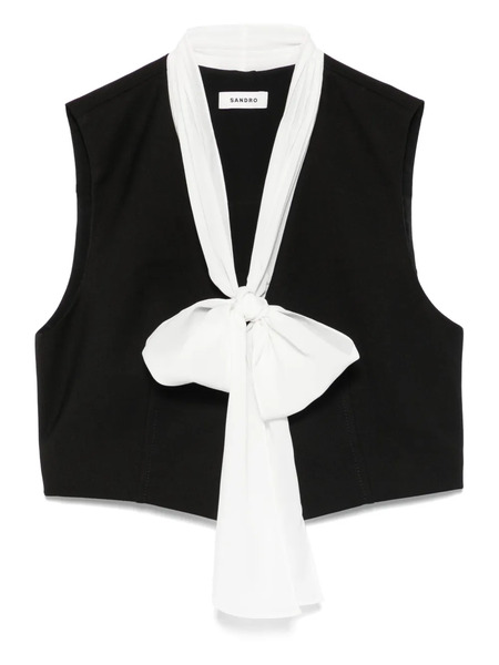  Sandro V-neck Sleeveless Blouse - Black 