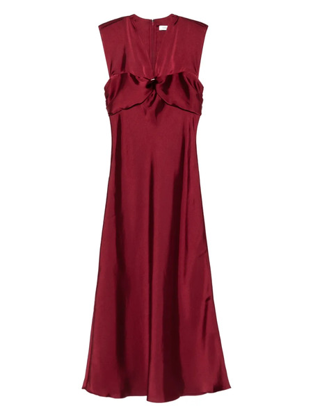  Sandro V-neck Sleeveless Midi Dress - Red 