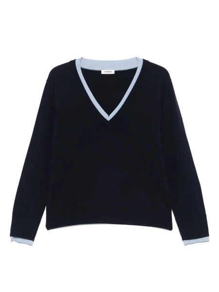  Sandro V-neck Sweater - Blue 