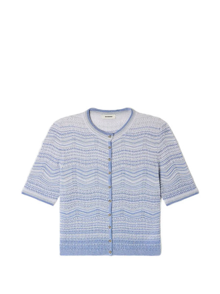  Sandro Zigzag Short-sleeve Cardigan - Blue 