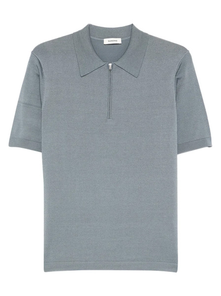  Sandro Zip-collar Polo Shirt - Grey 