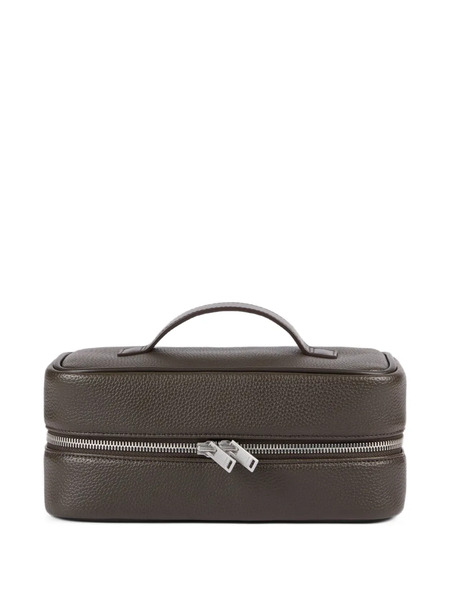  Sandro Zip-fastening Grained Wash Bag - Brown 