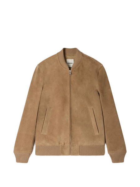  Sandro Zip-up Leather Jacket - Brown 