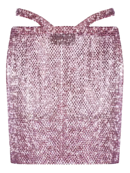  Santa Brands Crystal-embellished Mesh Mini Skirt - Purple 