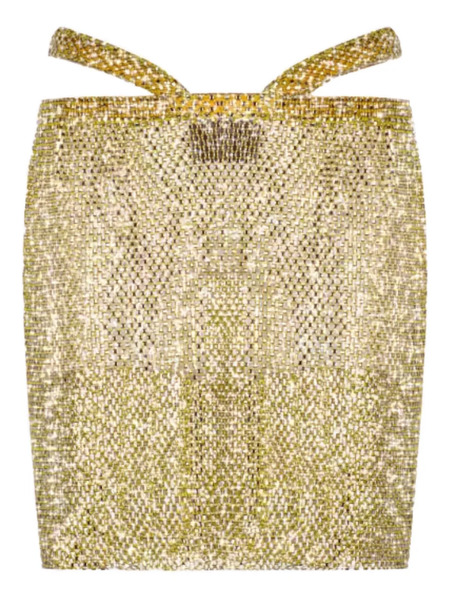  Santa Brands Crystal-embellished Mini Skirt - Gold 